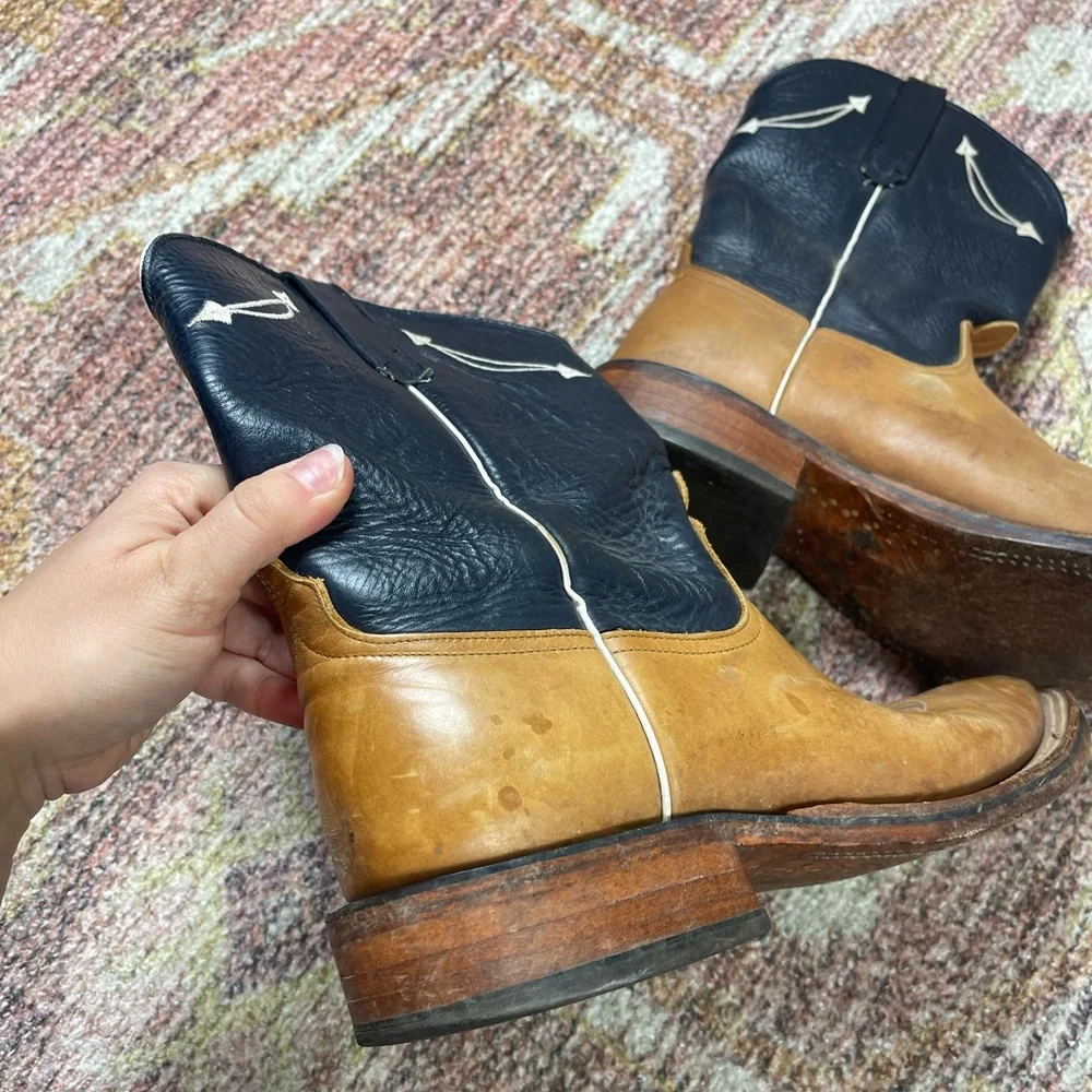 Anderson Bean Two-Tone Tan & Black Western Boots
